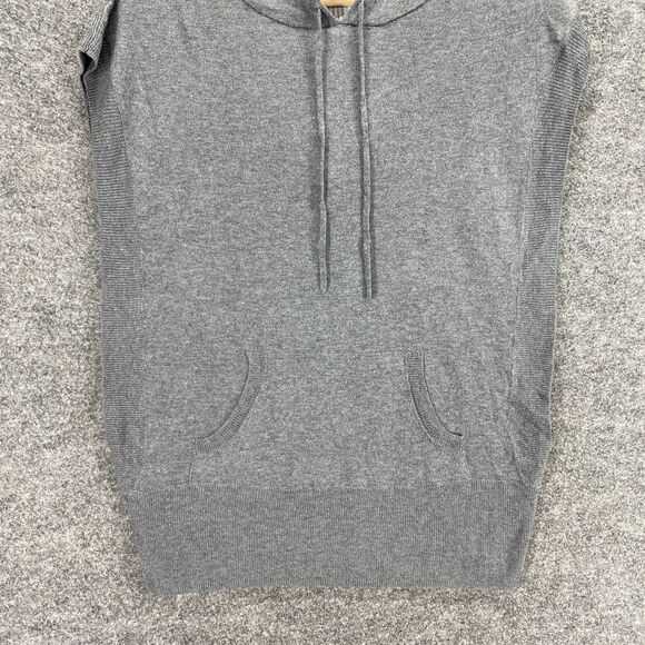 New Forever 21 Top Women M Medium Gray Sleeveless Hooded Viscose - Picture 4 of 11